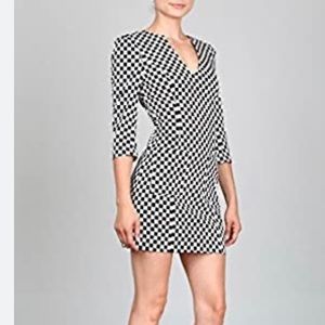 Sassy b/w Retro stretch mini dress! Size S Never Worn